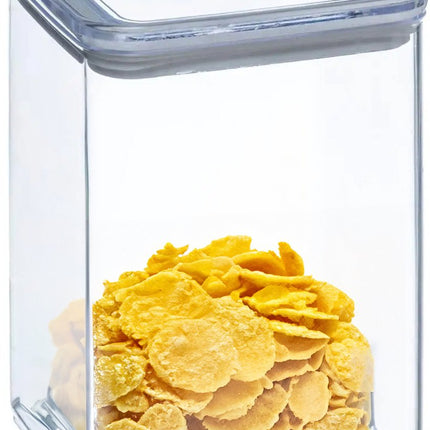 5Five Voorraadpot - keuken/voedsel - kunststof - 1000 ml - luchtdichte deksel - transparant - 10 x 10 x 14 cm