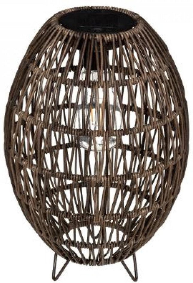 Solar Buiten verlichting - Tafel lamp op zonne-energie - solar lpe -  hoogte 32 cm - beige/bruin