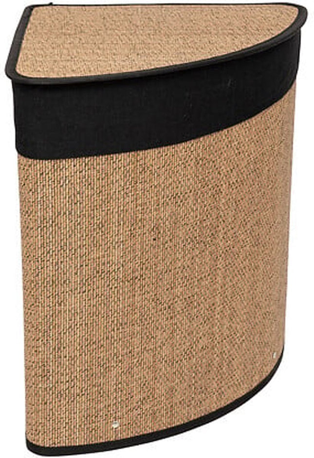 5Five Wasmand - bamboe hout - met deksel - naturel - 50 x 37 x 50 cm - 48 liter - opvouwbaar