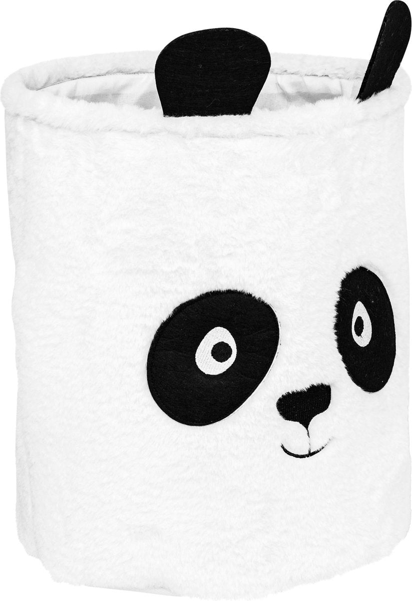 Atmosphera Panda Foldable Basket - Storage - Ø35xH40 cm - Black / White