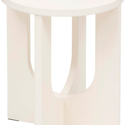 Atmosphera Bijzettafel/salontafel Bloom - wit - MDF hout - rond - Planten verhoger