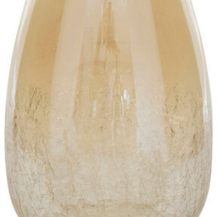 Alexis Transparante Vaas met Gouden Craquelé Effect - Glas - Hoogte 25 cm - Bloemenvaas - Siervaas - Decoratief Glas