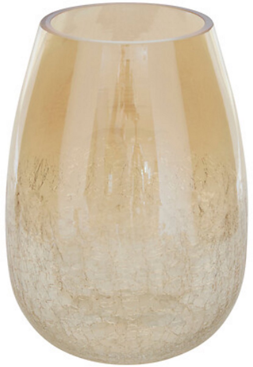 Alexis glazen vaas met gouden craquelé-effect – transparant, 25 cm hoog