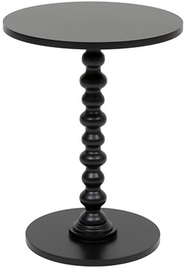 Atmosphera Bijzettafel/salontafel Alexa - zwart - MDF hout - rond - Planten verhoger - D38 x H50 cm