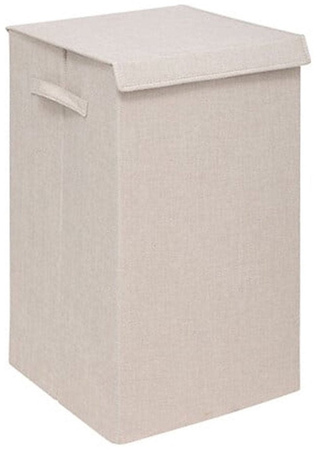 5Five Eureka sorteer wasmand - 74 liter - beige - 37 x 37 x 60 cm - MDF/Polyester stof - met afsluitklep