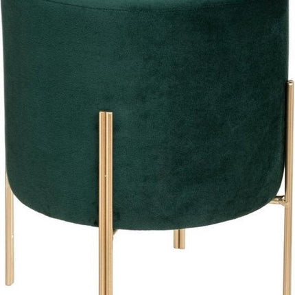 Atmosphera Velvet poef groen met gouden poten - Kruk - Fluweel - Velours