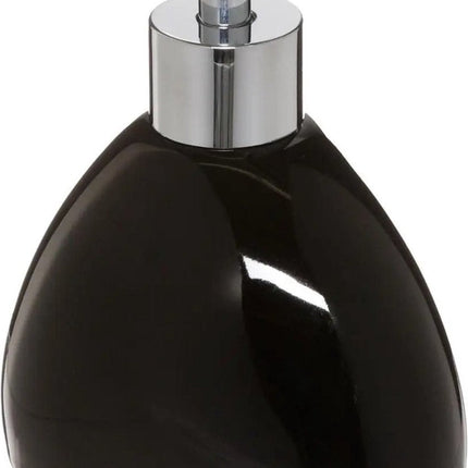 5Five Zeeppompje/zeepdispenser van keramiek - zwart - 300 ml