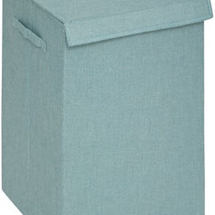 5Five Eureka sorteer wasmand - 74 liter - lichtblauw - 37 x 37 x 60 cm - MDF/Polyester stof - met afsluitklep