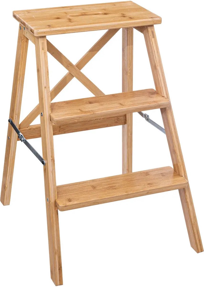 5Five Tritthocker / Hocker / Fußbank Bambus - 3 Stufen