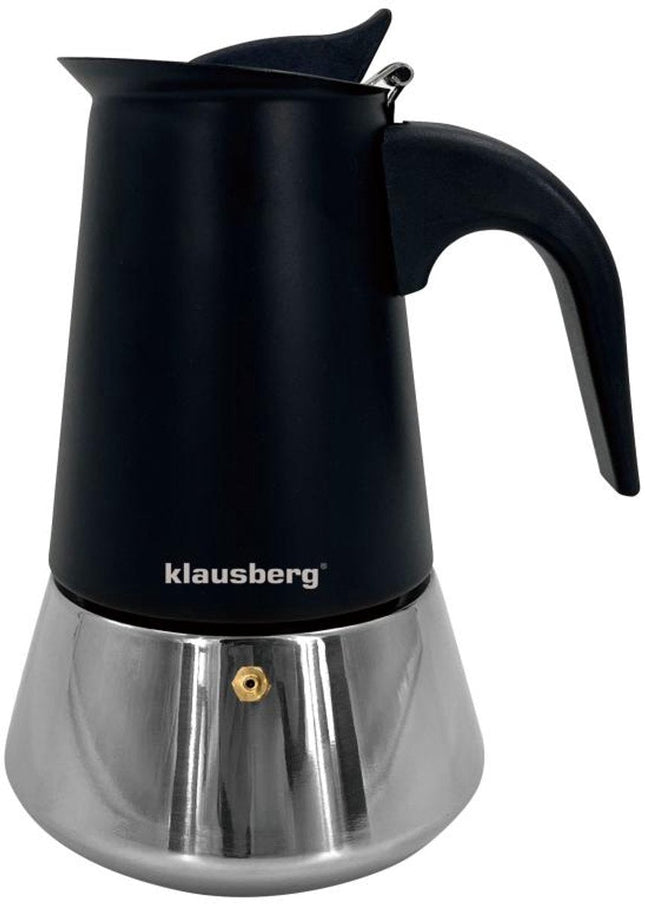 Klausberg Espressokoffiezetapparaat KB-7844 – 4 Kopjes – RVS – Geschikt voor Inductie - Espresso Maker - 200ml - Percolator