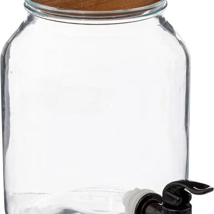 5Five Drank dispenser/limonadetap - 3 liter - glas - met kunststof kraantje