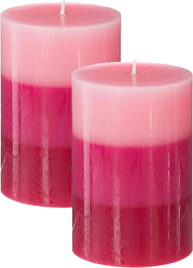 Atmosphera Geurkaars Nina - 2x stuks - Framboos - 45 branduren - 7 x 10 cm