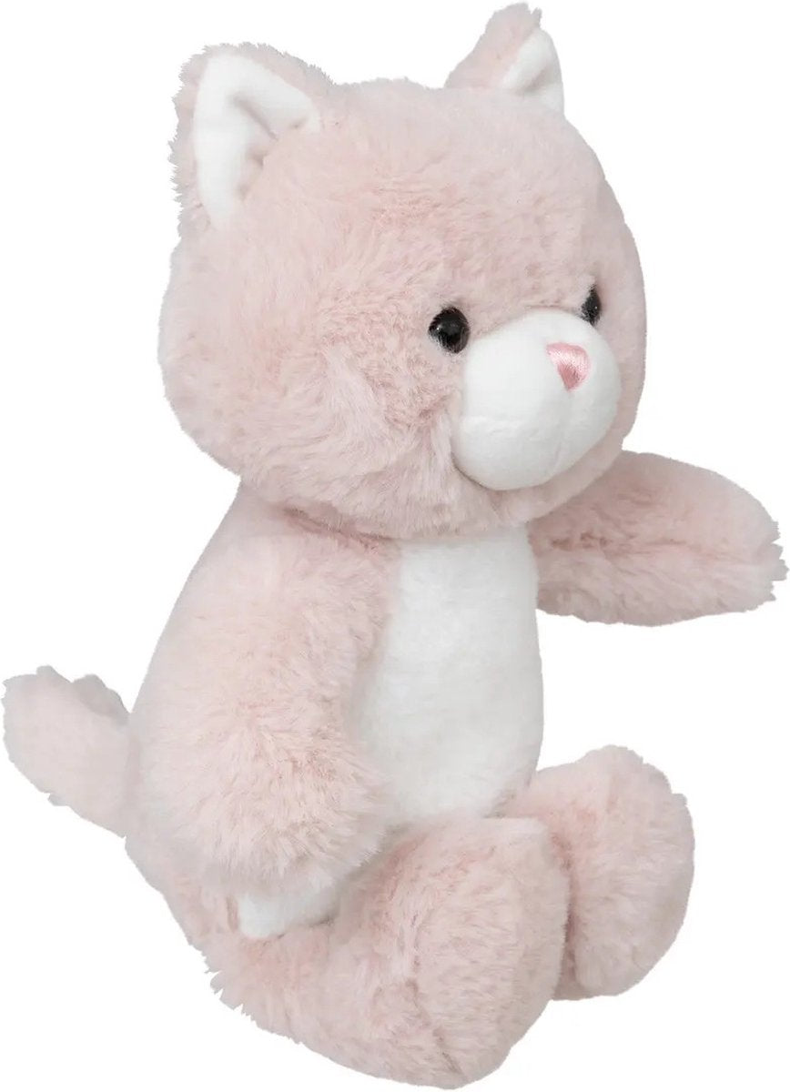 Atmosphera Kuscheltier Katze Kitty - weicher Plüschstoff - Katzen-Kuscheltiere - rosa - 28 cm