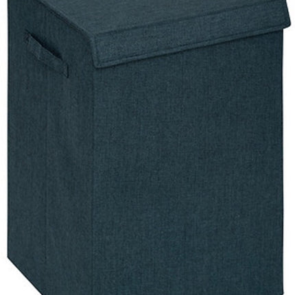 5Five Eureka sorteer wasmand - 74 liter - smaragd groen - 37 x 37 x 60 cm - MDF/Polyester stof - met afsluitklep