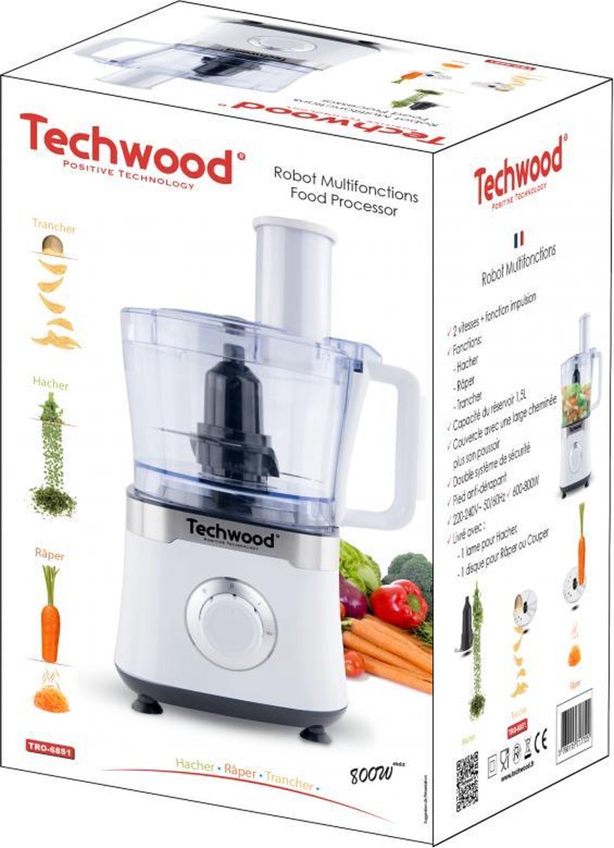 Techwood TRO1580 - Robot de cuisine - Hachoir - Bol mélangeur 1,5 L