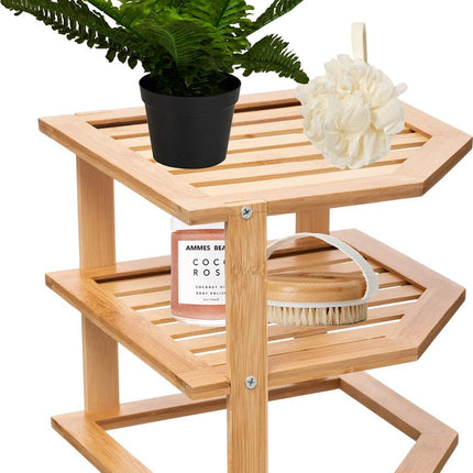 5Five badkamerrek met 2 etages - 26 x 23 x 26 cm - bamboe hout