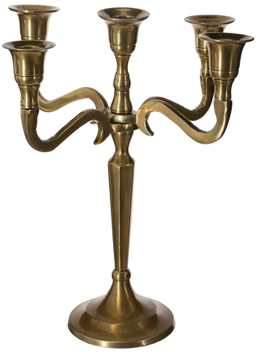 Atmosphera bougeoir Baroque - à 5 bras - métal - bougies de table - doré - 22 x 28 cm
