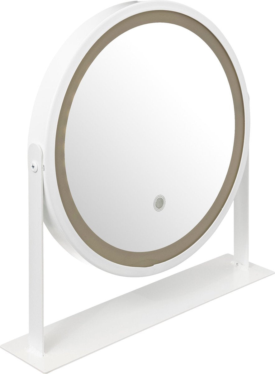 5Five draaibare LED-spiegel voor de badkamer – wit, 34 x 8 x 35 cm