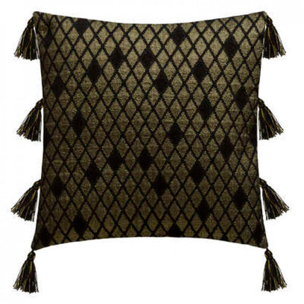 Kussenhoes zwart/shiny goud 40 x 40 cm