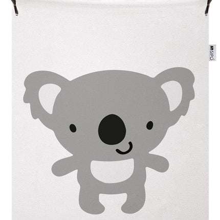 Sipo Koala Speelgoedopbergmand - Katoenen Wasmand voor Kinderen - Opbergbox met Trekkoord en Handvatten - 43 Liter - 35x35x45 cm