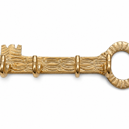 Handgemaakte Sleutel Kapstok met 4 Haken – Messing – Marokkaanse Wandkapstok – 21 x 6,5 cm