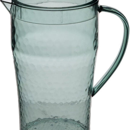 Sapkan/schenkkan karaf met deksel 2 liter transparant groen - Formaat: 20 x 13 x 24,5 cm - Materiaal: kunststof