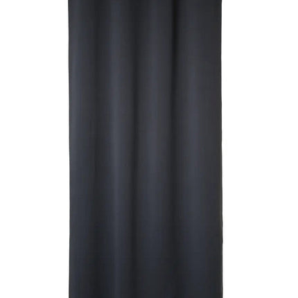 Atmosphera verduisterende gordijnen - set 2x stuks - B135 x L240 cm - donkergrijs - geplooid - met ringen - kant en klaar