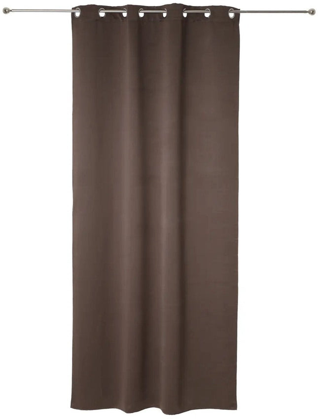 Atmosphera verduisterende gordijnen - set 2x stuks - B135 x L240 cm - taupe - geplooid - met ringen - kant en klaar