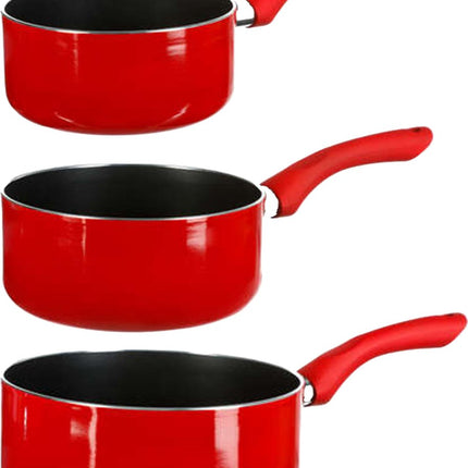 5Five - Steelpannen - Inductie - Set 3x - Dia 16/18/20 cm - Rood