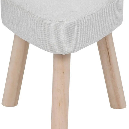 Thena Bijzettafel Krukje - Poef Driepoot in Ivoor - 32x32x36 cm - Zitkrukje - Bijzettafeltje - Decoratief Krukje -