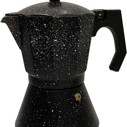 Espresso maker aluminium - percolator 9 kops – zwart