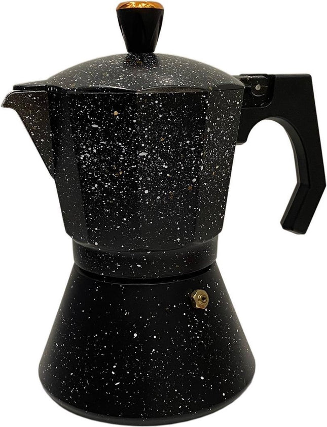 Espresso maker aluminium - percolator 9 kops – zwart