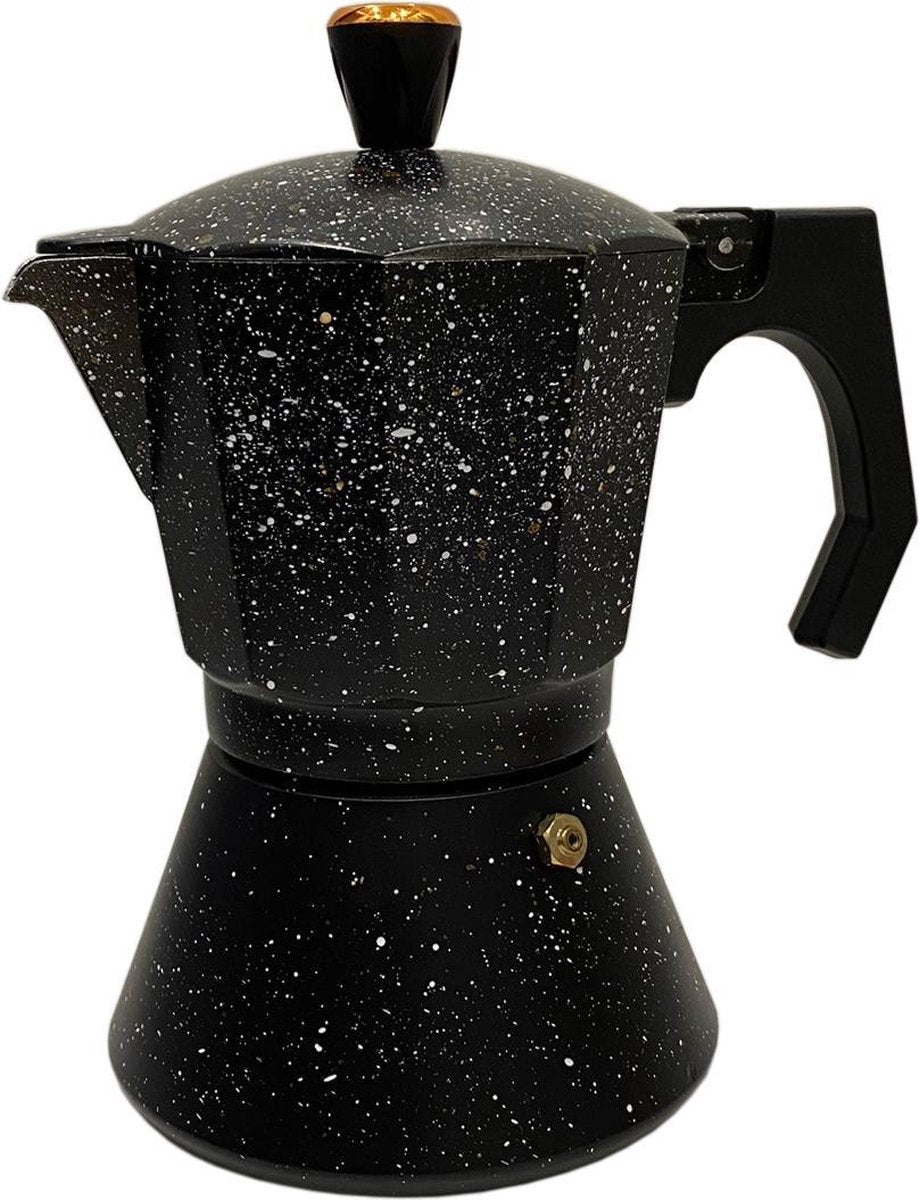 Espresso maker aluminium - percolator 12 kops – zwart