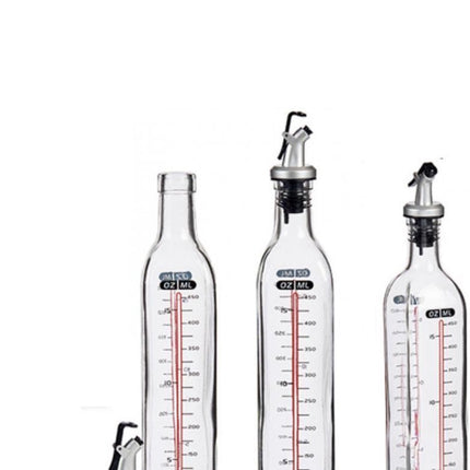 Oliekan - Oliefles - Set van 2 - Oliespuit - Karaf - Oliekannetje - Navulbaar - Met schenktuit - Oliedispenser - Olie en azijnsetje - Glas