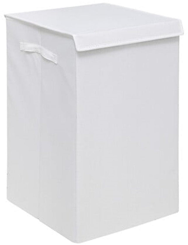5Five Eureka sorteer wasmand - 74 liter - wit - 37 x 37 x 60 cm - MDF/Polyester stof - met afsluitklep