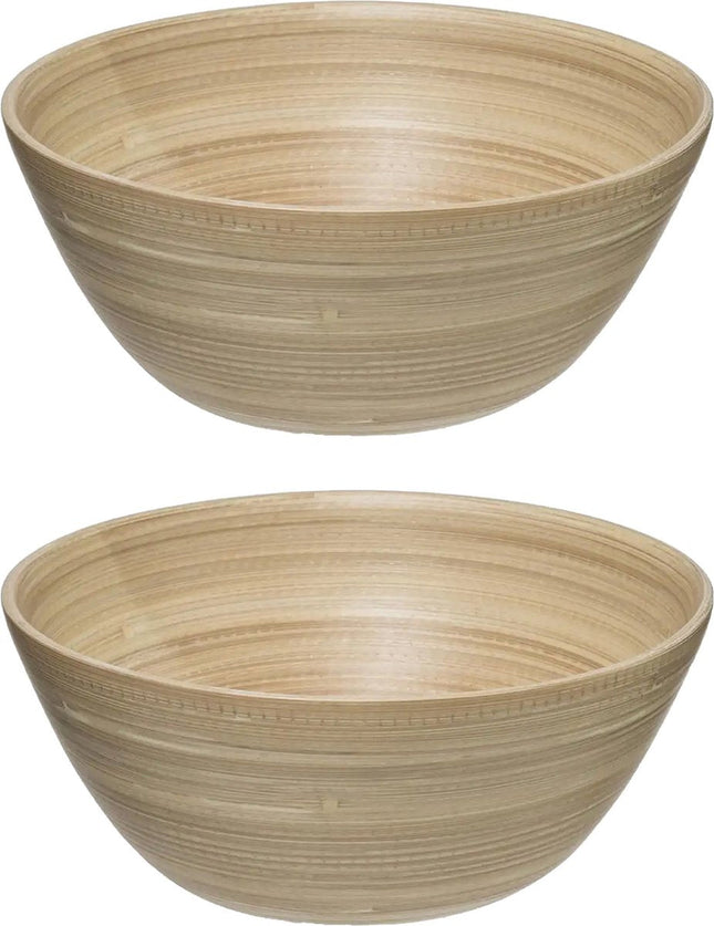 Secret de Gourmet Slakom/serveer schalen - bamboe beige - D25 cm - 2x