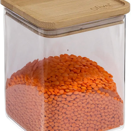 5Five - Keuken voorraadpot - Berlino - kunststof/bamboe - 1000 ml