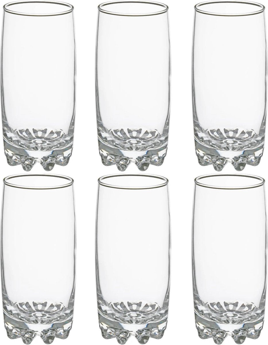 Secret de Gourmet Long Drink Glasses - 6 pieces - 380 ml - Drinking Glasses - Water Glasses - Transparent