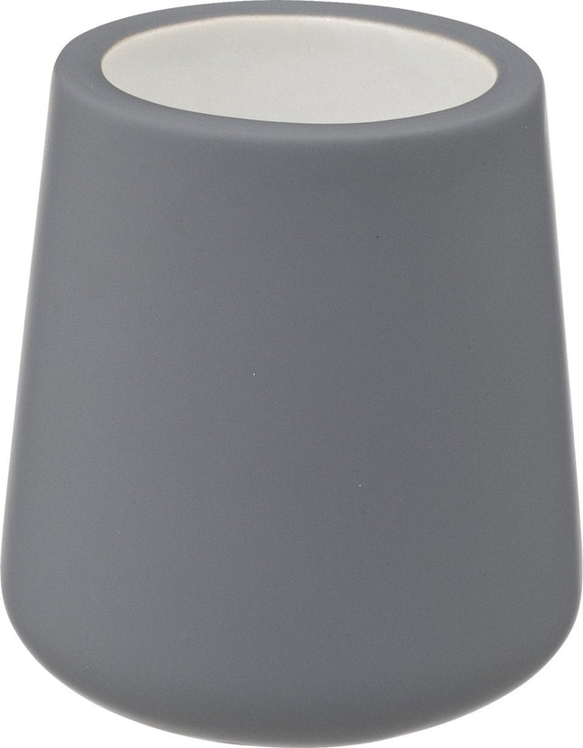 5Five WC-/toiletborstel met houder - zandsteen - grijs - rond - 39 cm