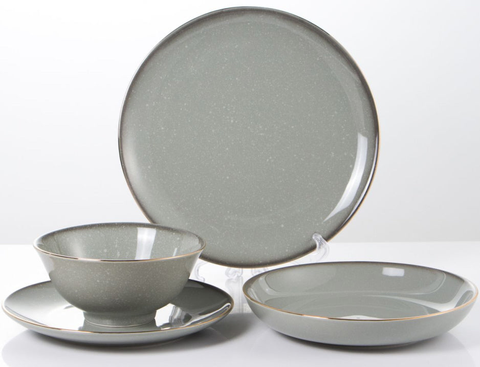 Service de table 24 pièces 6 personnes - gris marbré - Or