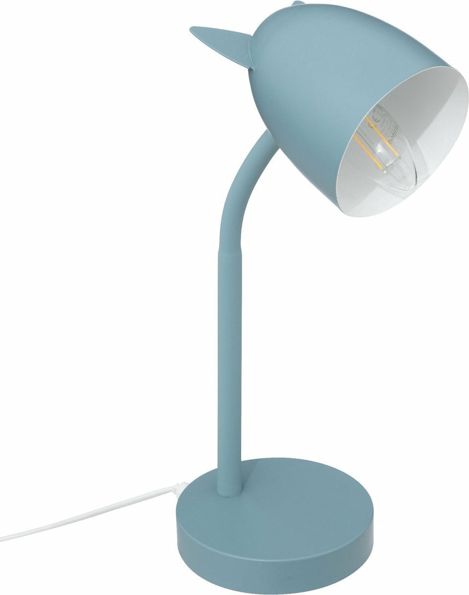 Atmosphera bureaulamp met oortjes voor de kinderkamer – blauw metaal, E14