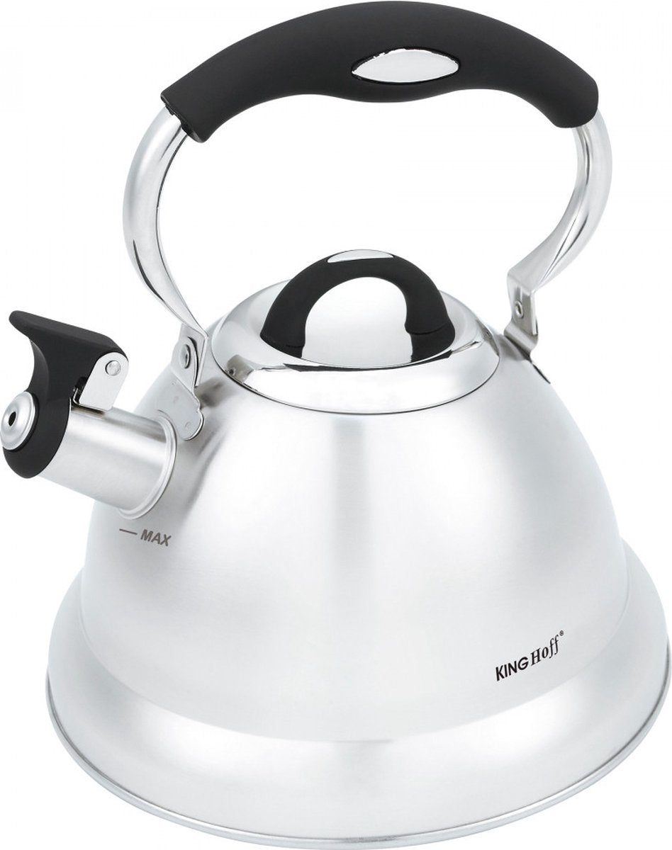 Kinghoff 1659 - Traditionele fluitketel - 3, 1 liter - Zilverkleur