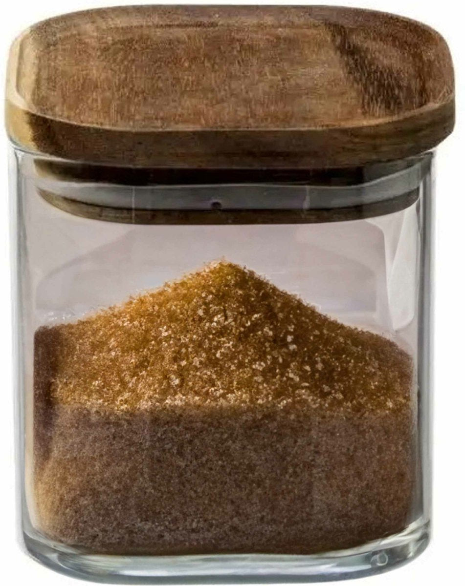 5Five voorraadpot van glas met houten deksel van acacia – 0,6 liter