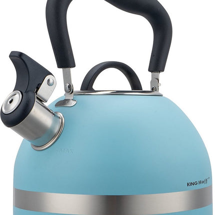 Kinghoff 1857 - Fluitketel met fluit - 1.8 liter - RVS - Blauw