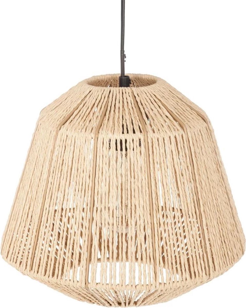 Atmosphera hanglamp van touw – beige, ijzeren frame met E27-fitting