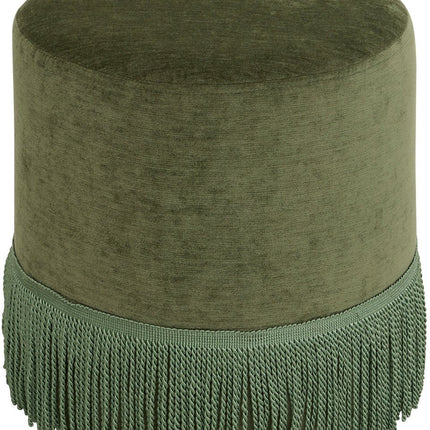Atmosphera Alanya Velvet Poef - Ø38xH38cm - Groen