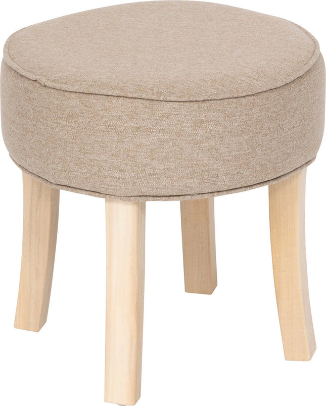 Atmosphera Adriel Krukje/Poef - Ø35xH35cm - Voetbankje - Beige
