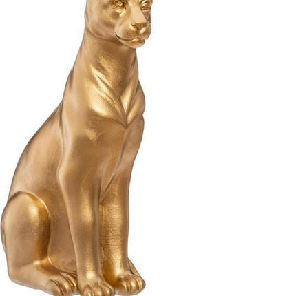Decoratief Beeld Panter - Polyresin - Goud - Hoogte 23cm