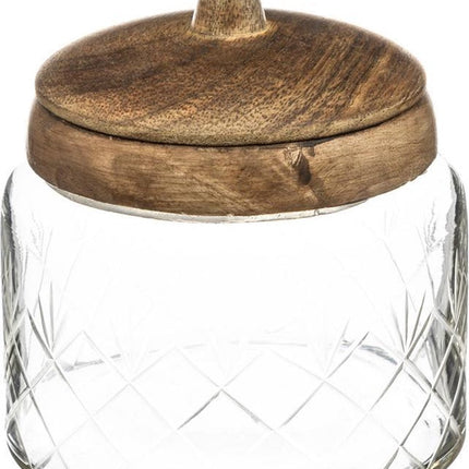 Secret de Gourmet Glazen voorraadpotten met houten deksel - 150153 - Decoratief & Met deksel