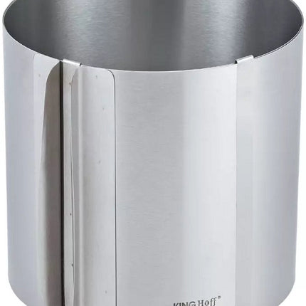 Kinghoff Ronde Verstelbare Cake Ring - Roestvrij Staal - Ø 16-30 cm x 15 cm Hoogte - Satijn Afwerking - Verstelbare taartvorm - Bakvorm